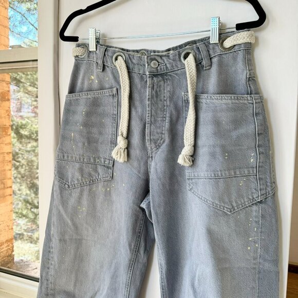 Free People Moxie Pull On Barrel Jeans Slouchy Low Slung We The Free Grey - Picture 6 of 10